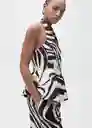 Chaleco Zebra Beige Talla M Mujer Mango
