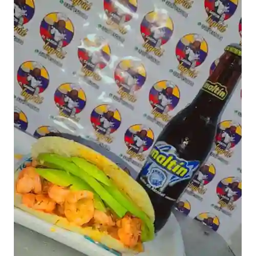 Arepa Santa Monica (Camarones y Aguacate