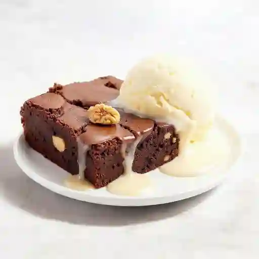 Brownie con helado