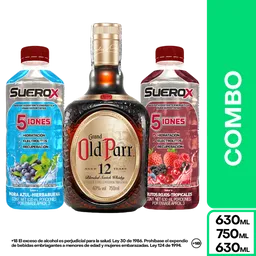 Combo Old Parr 12 Años 750 mL + Suerox Mora Azul + Frutos Rojos