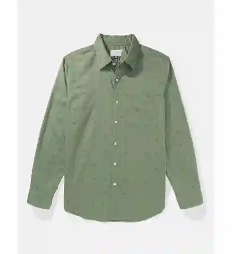 Camisa Hombre Color Verde Talla MEDIUM American Eagle