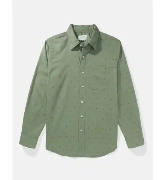 Camisa Hombre Color Verde Talla MEDIUM American Eagle