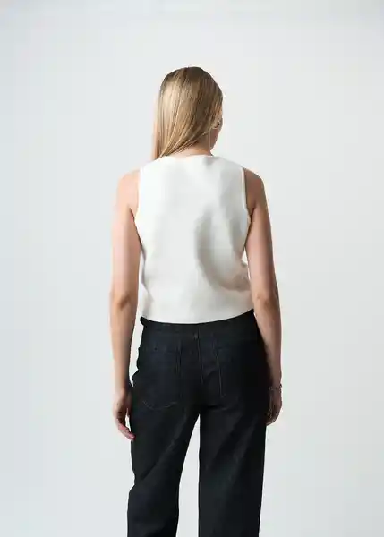 Chaleco Tejido Mujer Crudo Puro Claro Talla L 583G002 Naf Naf