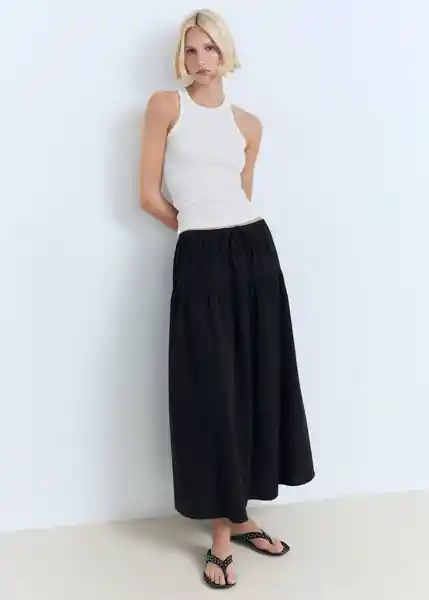 Falda Kimolos Negro Talla XS Mujer Mango