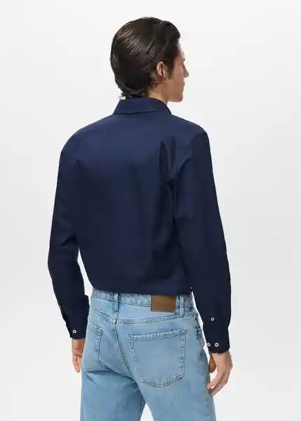 Camisa Oxfordf Navy Talla XL Hombre Mango