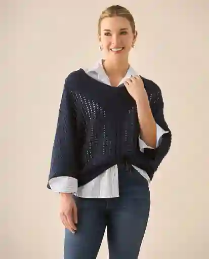 Tejido Azul Marea Alta Medio Talla S 662G220 Esprit