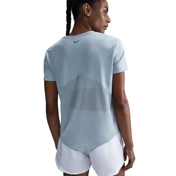 Nike Camiseta Para Correr W Miler Top Manga Corta Mujer Azul L