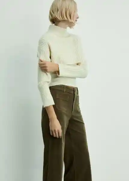 Jean Catherip Khaki Talla 32 Mujer Mango