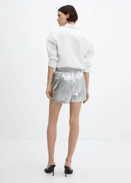 Short Moon-H Mujer Plata Talla S Mango