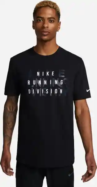 Nike Camiseta Df Tee Run Division Para Hombre Negro Talla M