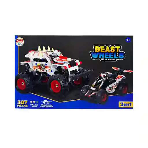 Play And Joy Set de Bloques Beast Wheels Blanco