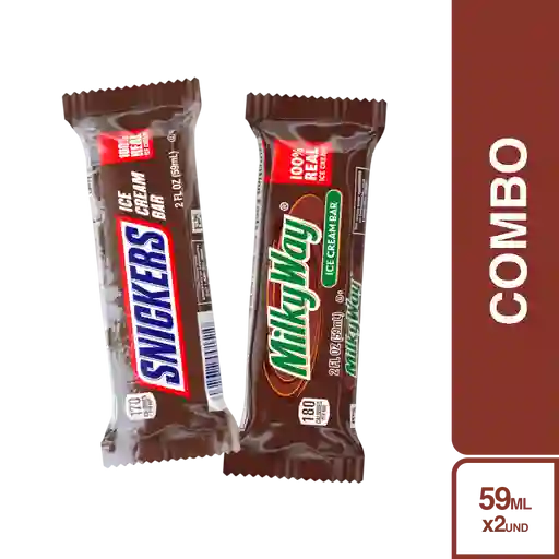 Combo Snickers Helado en Barra + Milky Way Helado Barra Leche