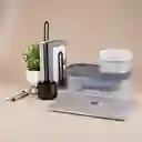 Taza de Cerámica Con Posavasos Serie Silver Grey Miniso