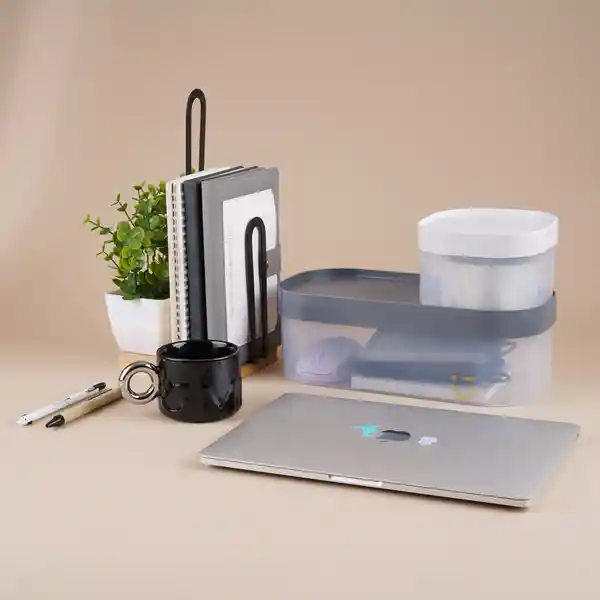 Taza de Cerámica Con Posavasos Serie Silver Grey Miniso