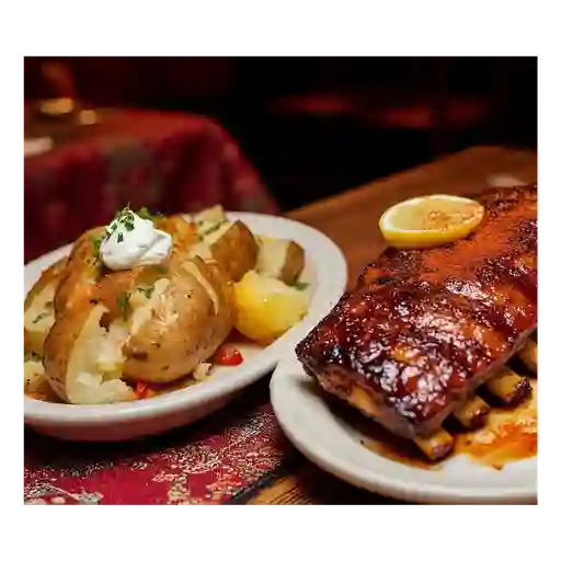 Costilla al barril glaseada.