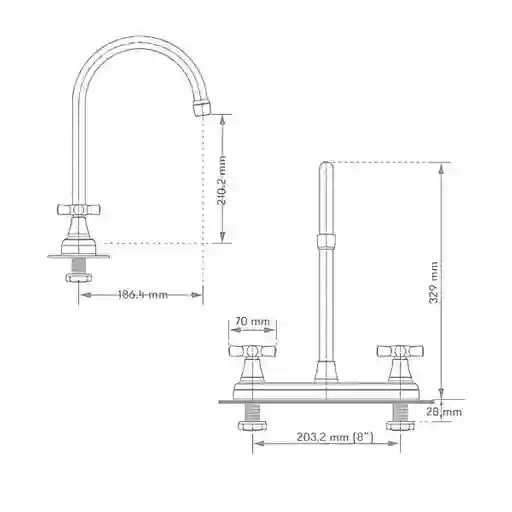 Gricol Grifería Lavaplatos Mezcladora Helvetia 12.7 mm 8
