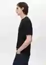 Camiseta Kimi Negro Talla L Hombre Mango