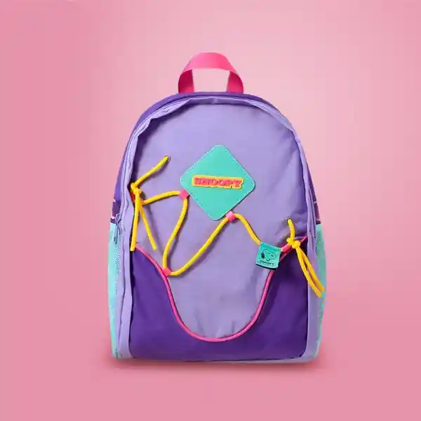 Maleta Escolar Serie Snoopy Colorful Vintage Morado Miniso