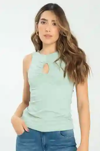 Top Vinyles Color Verde Marino Talla L Ragged
