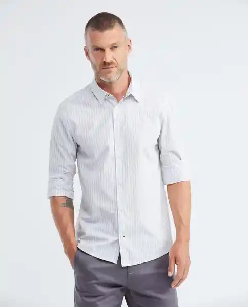 Shirt Stripes M/l Gris Londres Medio Talla S Hombre Chevignon