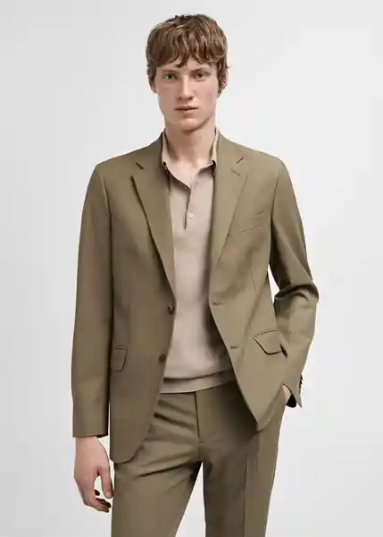 Blazer Americana Milan Verde Talla 50 Hombre Mango