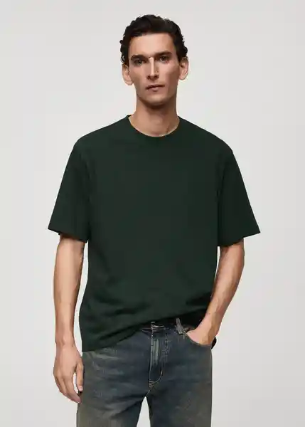Camiseta Anouk Turquesa Talla M Hombre Mango