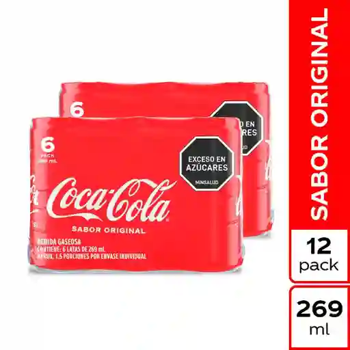 2 x Coca-Cola Gaseosa Sabor Original 269 mL x 12 Und