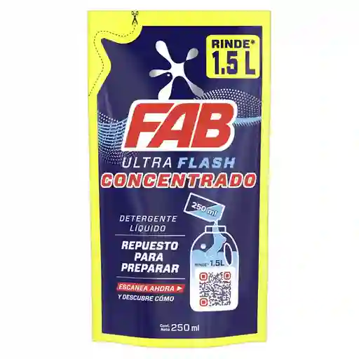 Fab Detergente Ultra Flash Repuesto Para Preparar