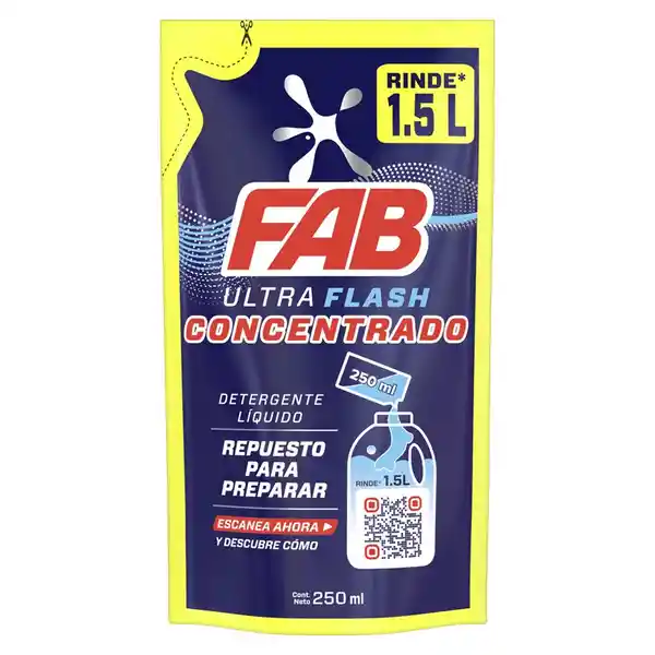 Fab Detergente Ultra Flash Repuesto Para Preparar