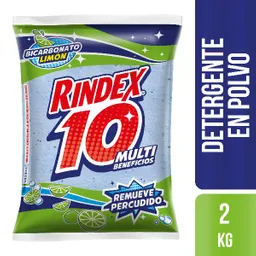 Rindex 10 Multi Beneficios Detergente Multiusos En Polvo 2 Kg