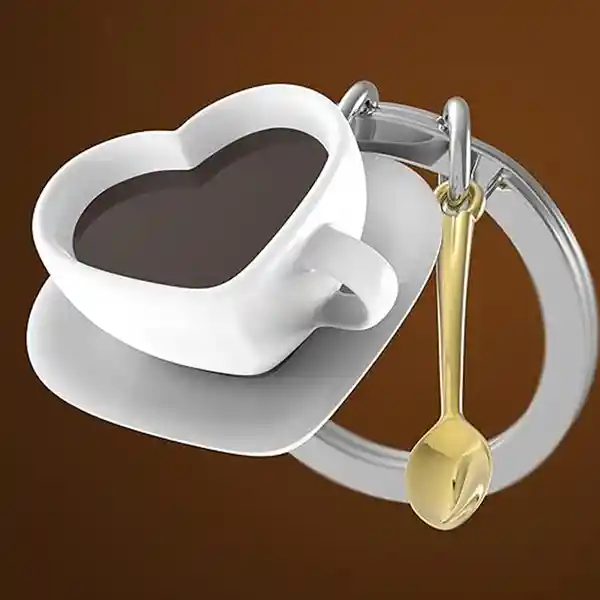 Metalmorphose Llavero Taza de Café y Cuchara