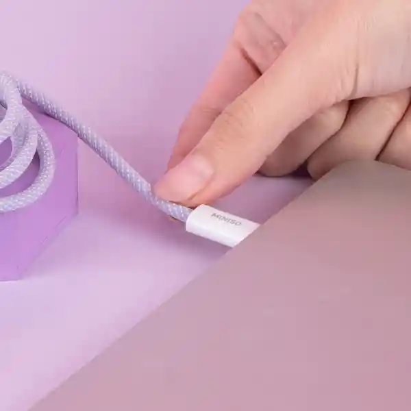 Cable de Carga Tejido Tipo C Master Morado Miniso