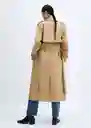 Abrigo Trench Angela Camel Talla 28 Mujer Mango