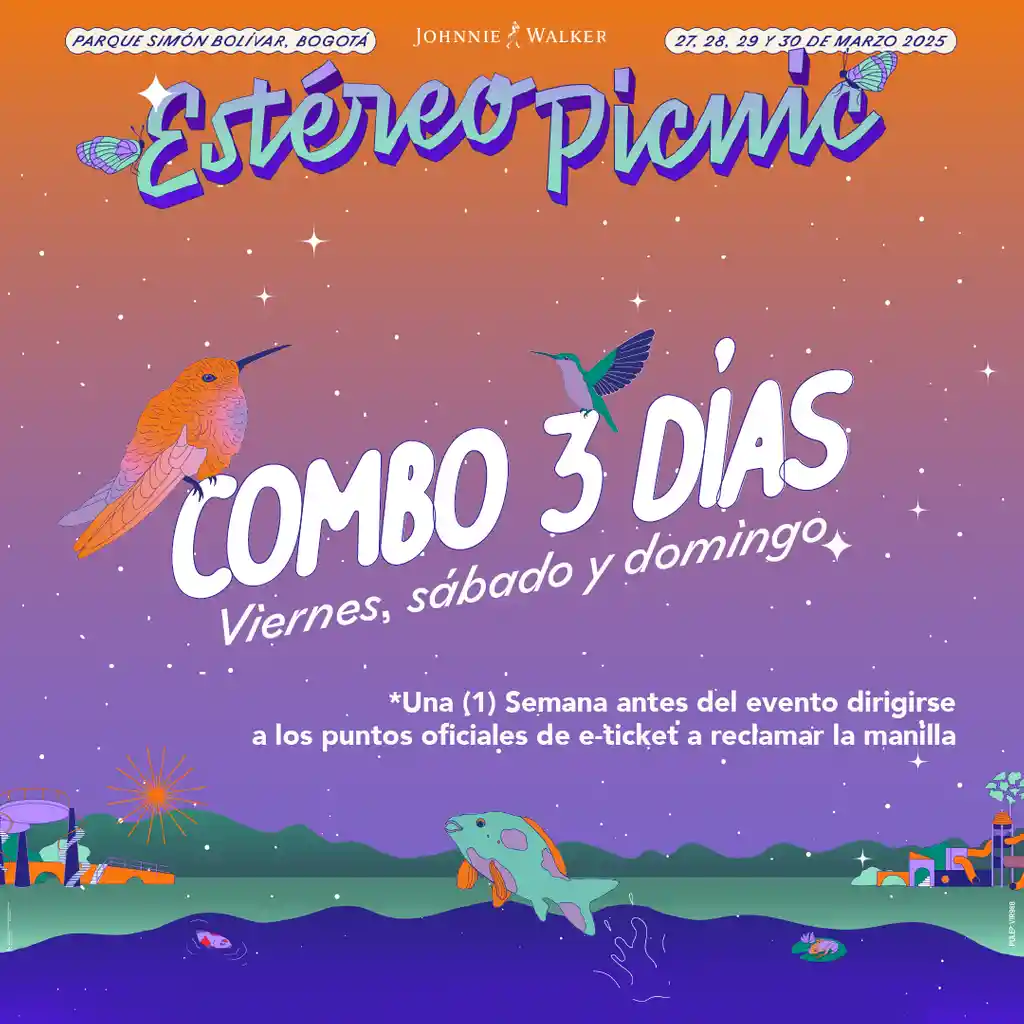 Combo x3 días Festival Estereo Picnic