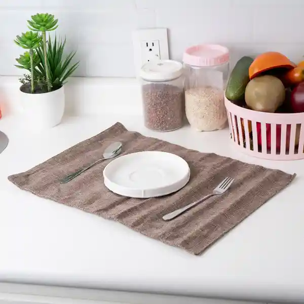 Mantel Individual de Doble Capa Café Serie Miniso