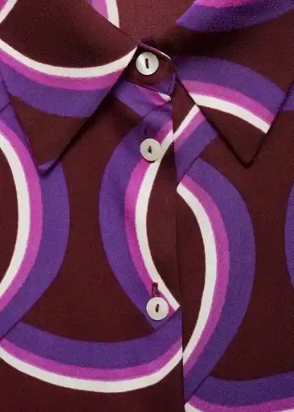 Camisa Ideale Morado Talla M Mujer Mango
