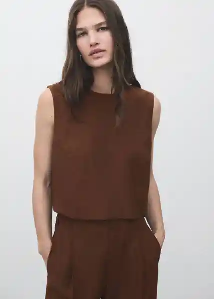 Top Adrian Marrón Talla M Mujer Mango