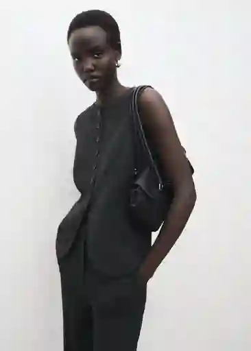 Chaleco Daisy Gris Talla M Mujer Mango