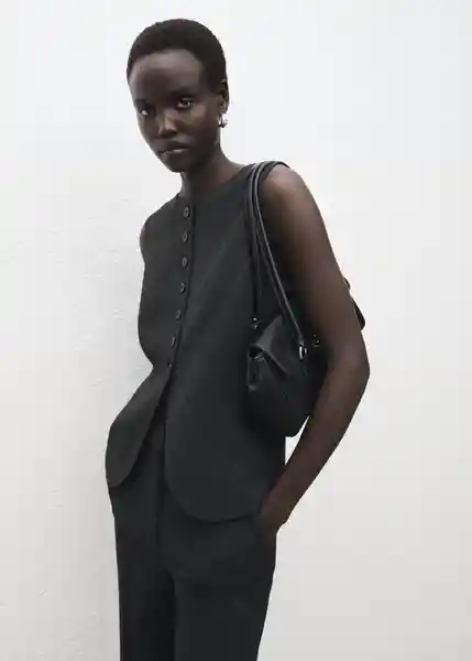 Chaleco Daisy Gris Talla M Mujer Mango