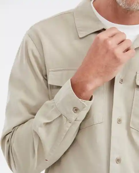 Camisa Utility Long Café Khaki Claro Talla M Chevignon