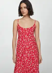 Vestido Flores Rojo Talla XL Mujer Mango