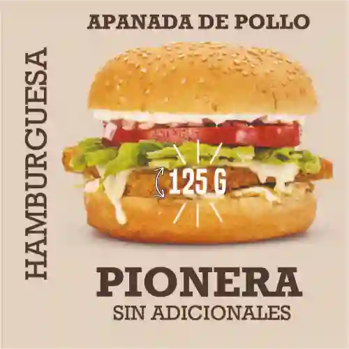 Hamburguesa pionera de pollo apanado