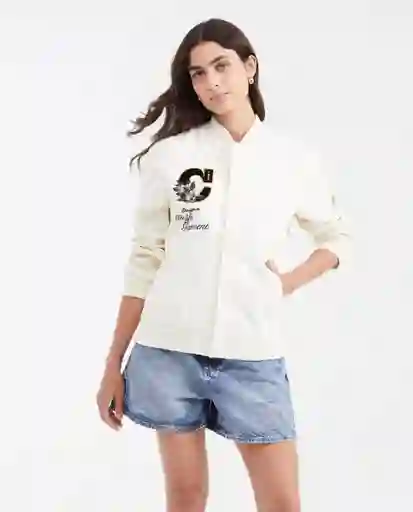 Chaqueta Bomber Embroidery Crudo Cannoli Claro XS Chevignon