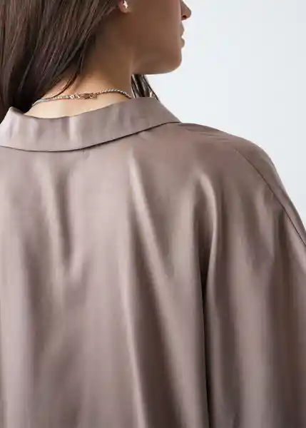 Camisa Yerai Mujer Café Merengue Medio Talla M 513G393 Naf Naf