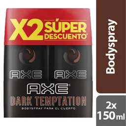 Oferta Desodorante Bodyspray Hombre Axe Dark Temptati 2X150Ml