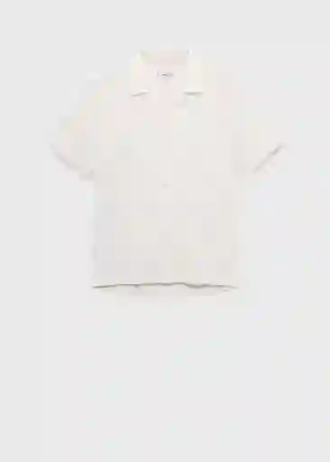 Camisa Muzza Offwhite Talla M Hombre Mango
