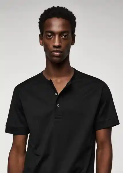 Camiseta Julian Negro Talla XXL Hombre Mango