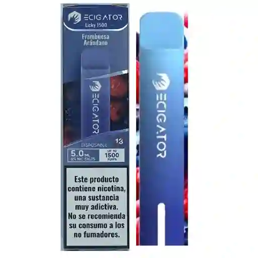 Ecigator Vapeador Frambuesa Arándano 1500 Puffs 5%