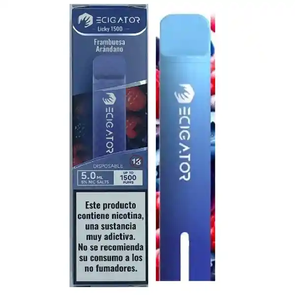 Ecigator Vapeador Frambuesa Arándano 1500 Puffs 5%