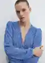 Blusa Pomelo Azul Talla S Mujer Mango